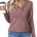 Nadorine Women's Casual Tunic Tops Long Sleeve Shirts