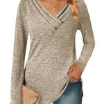 Nadorine Women's Casual Tunic Tops Long Sleeve Shirts