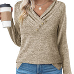Nadorine Women's Casual Tunic Tops Long Sleeve Shirts