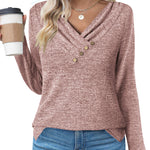 Nadorine Women's Casual Tunic Tops Long Sleeve Shirts