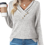 Nadorine Women's Casual Tunic Tops Long Sleeve Shirts