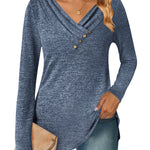 Nadorine Women's Casual Tunic Tops Long Sleeve Shirts