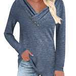 Nadorine Women's Casual Tunic Tops Long Sleeve Shirts