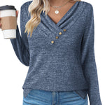 Nadorine Women's Casual Tunic Tops Long Sleeve Shirts