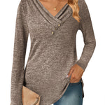 Nadorine Women's Casual Tunic Tops Long Sleeve Shirts