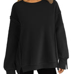 Nadorine Women's Oversize Sweatshirts Reverse Seam Fleece Jackets