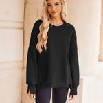 Nadorine Women's Oversize Sweatshirts Reverse Seam Fleece Jackets