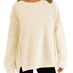 Nadorine Women's Oversize Sweatshirts Reverse Seam Fleece Jackets