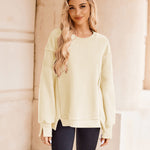Nadorine Women's Oversize Sweatshirts Reverse Seam Fleece Jackets