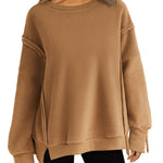 Nadorine Women's Oversize Sweatshirts Reverse Seam Fleece Jackets