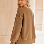 Nadorine Women's Oversize Sweatshirts Reverse Seam Fleece Jackets