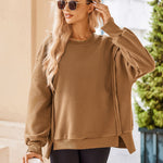 Nadorine Women's Oversize Sweatshirts Reverse Seam Fleece Jackets