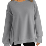 Nadorine Women's Oversize Sweatshirts Reverse Seam Fleece Jackets