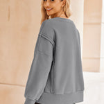 Nadorine Women's Oversize Sweatshirts Reverse Seam Fleece Jackets