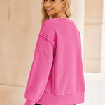 Nadorine Women's Oversize Sweatshirts Reverse Seam Fleece Jackets