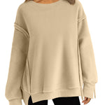 Nadorine Women's Oversize Sweatshirts Reverse Seam Fleece Jackets