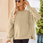 Nadorine Women's Oversize Sweatshirts Reverse Seam Fleece Jackets