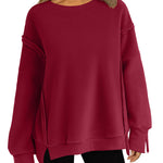 Nadorine Women's Oversize Sweatshirts Reverse Seam Fleece Jackets