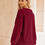 Nadorine Women's Oversize Sweatshirts Reverse Seam Fleece Jackets