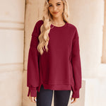 Nadorine Women's Oversize Sweatshirts Reverse Seam Fleece Jackets