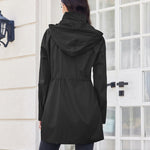 Nadorine Women Rain Jacket Waterproof Lightweight Long Hooded Raincoat