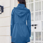 Nadorine Women Rain Jacket Waterproof Lightweight Long Hooded Raincoat