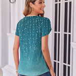 Nadorine Tops Petal Short Sleeve Casual Crew Neck Shirts