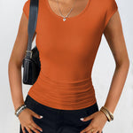 Nadorine Tank Tops Sleeveless Tops Ribbed Knit Cap Sleeve Blouse