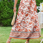 Nadorine Maxi Skirts Boho Pleated A-Line Flowy Swing Skirt