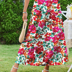 Nadorine Maxi Skirts Boho Pleated A-Line Flowy Swing Skirt