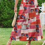 Nadorine Maxi Skirts Boho Pleated A-Line Flowy Swing Skirt