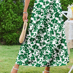Nadorine Maxi Skirts Boho Pleated A-Line Flowy Swing Skirt