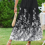 Nadorine Maxi Skirts Boho Pleated A-Line Flowy Swing Skirt