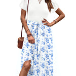 Zeagoo Womens Midi Dress Short Sleeve Dress with Pockets