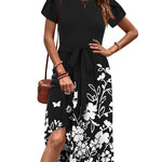 Zeagoo Womens Midi Dress Short Sleeve Dress with Pockets