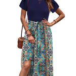 Zeagoo Womens Midi Dress Short Sleeve Dress with Pockets