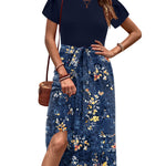 Zeagoo Womens Midi Dress Short Sleeve Dress with Pockets