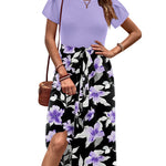 Zeagoo Womens Midi Dress Short Sleeve Dress with Pockets