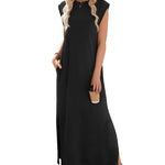 Nadorine Women Floral Maxi Dress Summer Casual Sleeveless Sundress