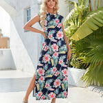 Nadorine Women Floral Maxi Dress Summer Casual Sleeveless Sundress