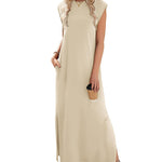 Nadorine Women Floral Maxi Dress Summer Casual Sleeveless Sundress