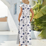 Nadorine Women Floral Maxi Dress Summer Casual Sleeveless Sundress