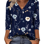 Nadorine Casual V-Neck long sleeve Basic Tee (US Only)