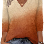 Nadorine Casual V-Neck long sleeve Basic Tee (US Only)