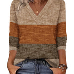 Nadorine Casual V-Neck long sleeve Basic Tee (US Only)