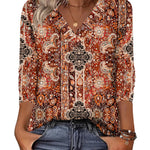 Nadorine Casual V-Neck long sleeve Basic Tee (US Only)