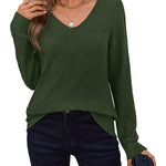 Nadorine Casual V-neck Lightweight Crochet Sweater (US Only)