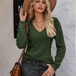 Nadorine Casual V-neck Lightweight Crochet Sweater (US Only)