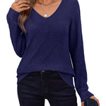 Nadorine Casual V-neck Lightweight Crochet Sweater (US Only)