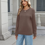 Nadorine Basic Loose Fit Knit Pullover Sweater (US Only)